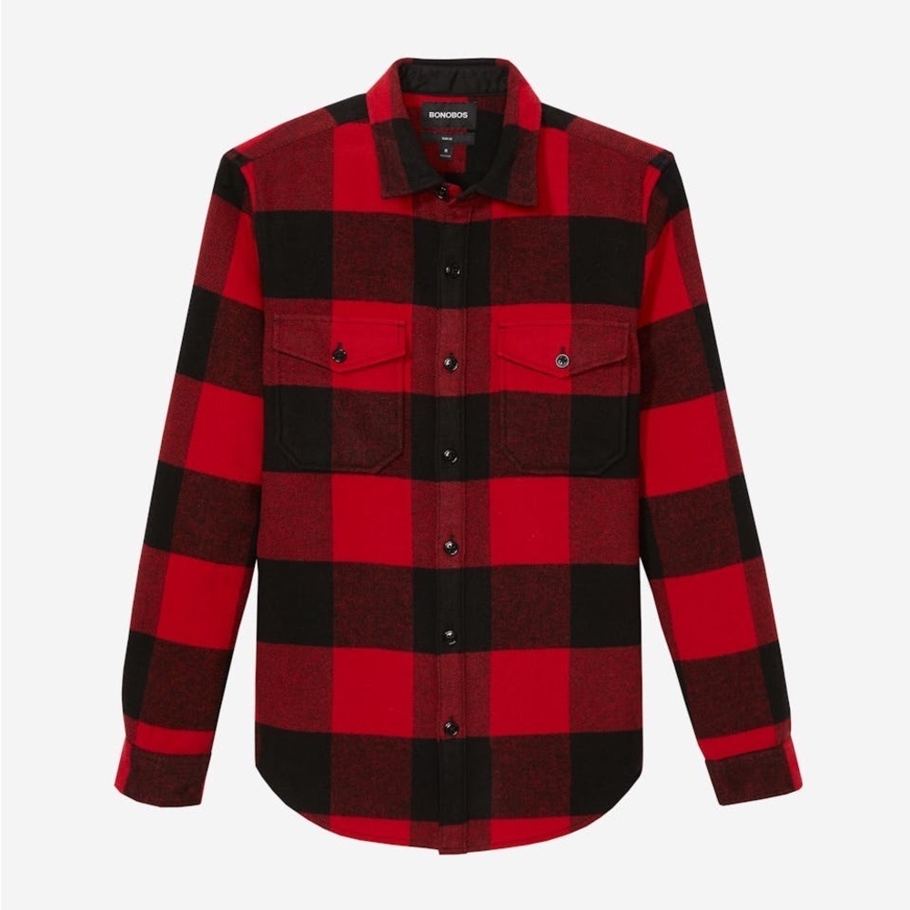 Bonobos Slim Fit Wool Over-shirt Button down Size Medium